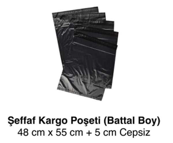 Şeffaf Kargo Poşeti 48x55+5 |1000 Adet| Battal Boy